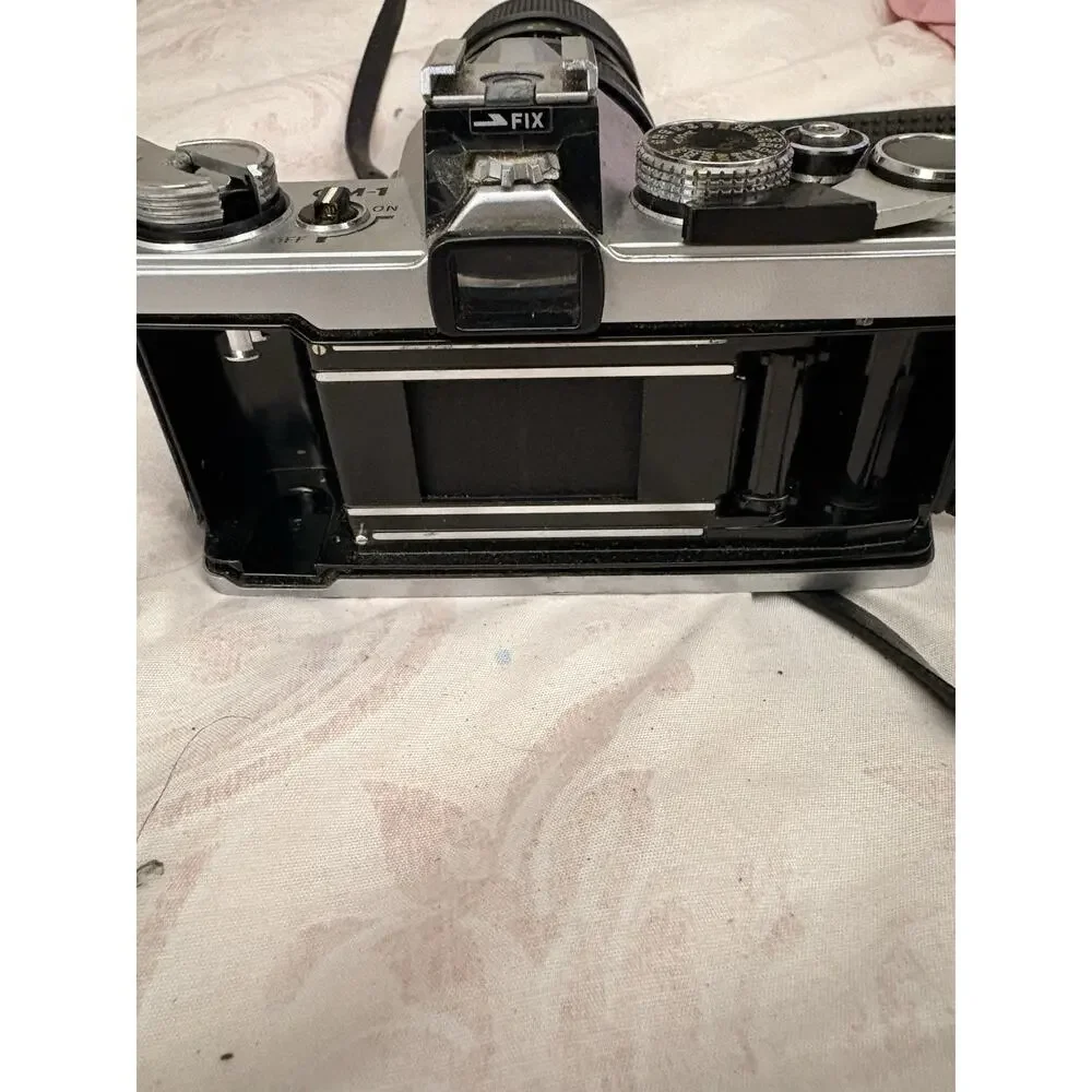 Olympus OM-1 Film Camera W/ Vivitar 75-205mm F3.8 Auto Focus Lens And Arm Sling
